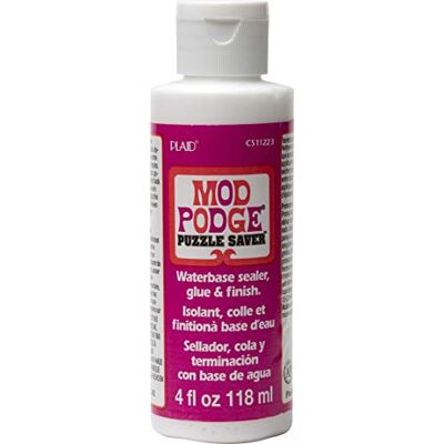 Mod Podge , Water-based Sealer, Glue and Finish, Puzzle Saver, Dries Clear, CS11223, 118 ml Bottle Mod Podge , Water-based Sealer, Glue and Finish, Puzzle Saver, Dries Clear, CS11223, 118 ml Bottle