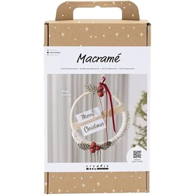 Creativ Craft Kit Macramé Make a Macramé Christmas Wreath in Moss Green, Christmas Red and Off-White Intermediate Difficulty Level Creativ Craft Kit Macramé Make a Macramé Christmas Wreath in Moss Green, Christmas Red and Off-White Intermediate Difficulty Level