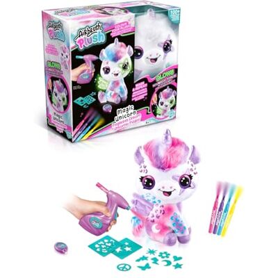 Airbrush Plush Unicorn Glow In The Dark, White Airbrush Plush Unicorn Glow In The Dark, White