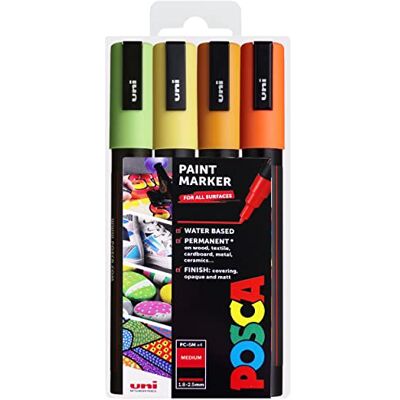 Uni POSCA - PC-5M - Citrus tones - Set of 4 - Markers Uni POSCA - PC-5M - Citrus tones - Set of 4 - Markers