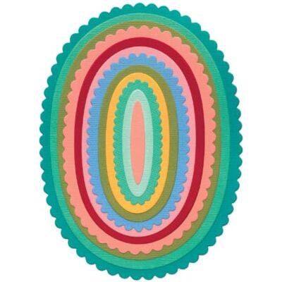 Sizzix Framelits Die Set, Fancy Ovals by , 12 Metal Cutting Dies Sizzix Framelits Die Set, Fancy Ovals by , 12 Metal Cutting Dies