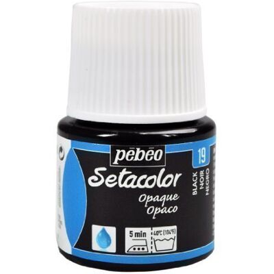 PEBEO Setacolor Fabric Paint 45ml Bottles Opaque Colour Range NEW (Black) PEBEO Setacolor Fabric Paint 45ml Bottles Opaque Colour Range NEW (Black)
