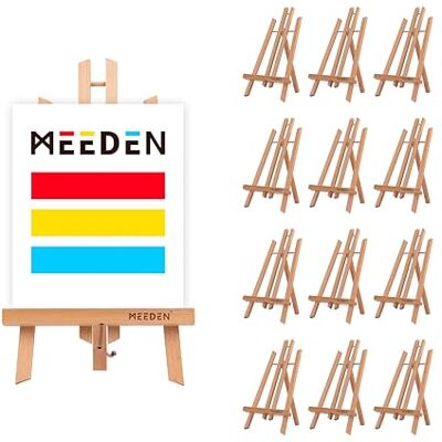 MEEDEN Table Easel for Painting: 12 Pack 40cn Beech Wood Display Easel MEEDEN Table Easel for Painting: 12 Pack 40cn Beech Wood Display Easel