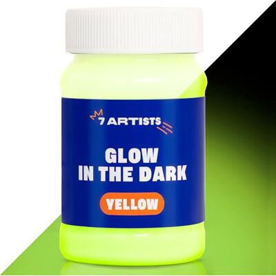 7 Artists Glow in the Dark Paint Yellow 100 ml – Fluorescent Acrylic Paint with Luminous & UV Effect Waterproof After Drying for Glow Art, Crafts & Decorations 7 Artists Glow in the Dark Paint Yellow 100 ml – Fluorescent Acrylic Paint with Luminous & UV Effect Waterproof After Drying for Glow Art, Crafts & Decorations