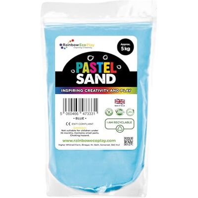 Rainbow Eco Play Pastel Coloured Sand, Art & Crafts, Eco-Friendly Safe 5kg Rainbow Eco Play Pastel Coloured Sand, Art & Crafts, Eco-Friendly Safe 5kg
