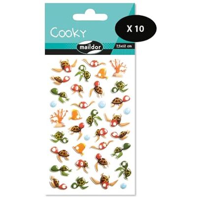 Maildor CY121Cpack Cooky 3D Stickers LOT of 10 Sheets 12x8 cm 360 Stickers SEA Turtles Theme Children's Arts and Crafts Accessories Creative Leisure Maildor CY121Cpack Cooky 3D Stickers LOT of 10 Sheets 12x8 cm 360 Stickers SEA Turtles Theme Children's Arts and Crafts Accessories Creative Leisure