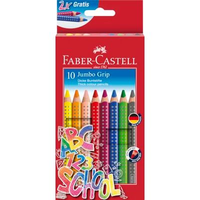 Faber 280922 Jumbo Colouring Pencils Set, 10 Pieces, Shatterproof, for Children and Adults Faber 280922 Jumbo Colouring Pencils Set, 10 Pieces, Shatterproof, for Children and Adults