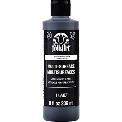 FolkArt Plaid PE4693 Folk Art Multi-Surface Metallic Acrylic Paint, Metallic Charcoal Black, 8 oz. FolkArt Plaid PE4693 Folk Art Multi-Surface Metallic Acrylic Paint, Metallic Charcoal Black, 8 oz.