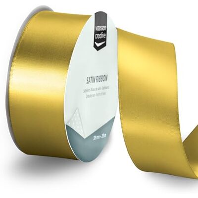 Creative Labs Satin Ribbon Gold 65.6 ft x 1.5" Thin Ribbon for Gift Wrapping and Crafting Creative Labs Satin Ribbon Gold 65.6 ft x 1.5" Thin Ribbon for Gift Wrapping and Crafting