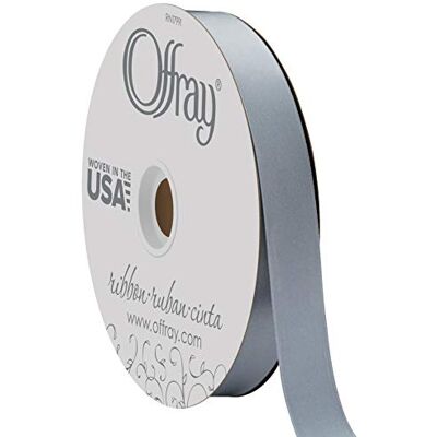 Berwick Offray Dusty Blue Satin Ribbon - Double-sided, 91.4 m Berwick Offray Dusty Blue Satin Ribbon - Double-sided, 91.4 m
