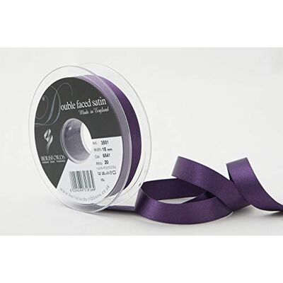 Berisfords Double FACE Poly Satin Ribbon, BlackBerry, 15 mm Berisfords Double FACE Poly Satin Ribbon, BlackBerry, 15 mm
