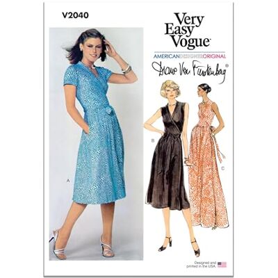 Vogue Misses' Vintage Wrap Front Dress Sewing Pattern - Dress Pattern Vogue Misses' Vintage Wrap Front Dress Sewing Pattern - Dress Pattern