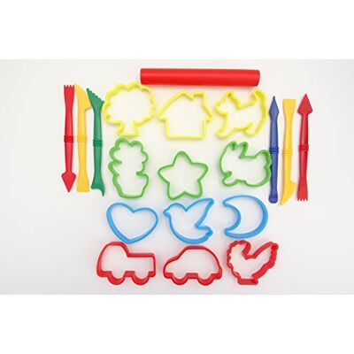 a2bsales Set Of 19 Modelling Dough Craft Tools & Rolling Pin a2bsales Set Of 19 Modelling Dough Craft Tools & Rolling Pin