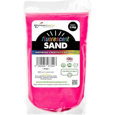 Rainbow Eco Play Fluorescent Coloured Sand, Art & Craft, Eco-Friendly 2.5kg Rainbow Eco Play Fluorescent Coloured Sand, Art & Craft, Eco-Friendly 2.5kg