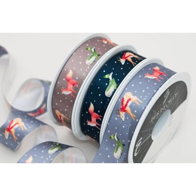 Berisfords Fairytale Forest Navy 25mm x 20M Berisfords Fairytale Forest Navy 25mm x 20M