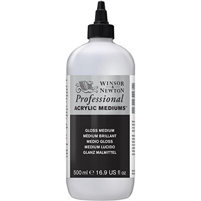 Winsor & Newton WN Acrylic Gloss Medium 500 ml, ACFAGM500 Winsor & Newton WN Acrylic Gloss Medium 500 ml, ACFAGM500