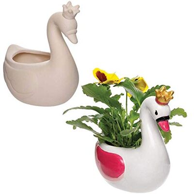 Baker Ross AX826 Swan Princess Flowerpots Pack of 2, Design Our own Ceramic Arts and Crafts Project for Kids Baker Ross AX826 Swan Princess Flowerpots Pack of 2, Design Our own Ceramic Arts and Crafts Project for Kids