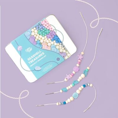 COTTON TWIST Kids Seashell Treasures Wooden Beads Bracelet Making Craft Kit COTTON TWIST Kids Seashell Treasures Wooden Beads Bracelet Making Craft Kit