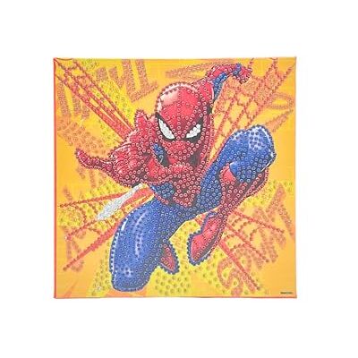 Disney Spider-Man Diamond Painting Set, Glow in the Dark Canvas 19 x 19 cm for Children from 6 Years, Superhero Craft Set with Rhinestones, Creative Painting by Numbers DIY Marvel Disney Spider-Man Diamond Painting Set, Glow in the Dark Canvas 19 x 19 cm for Children from 6 Years, Superhero Craft Set with Rhinestones, Creative Painting by Numbers DIY Marvel