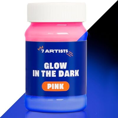 7 Artists Glow in the Dark Paint Pink 100 ml – Fluorescent Acrylic Paint with Luminous & UV Effect Waterproof After Drying for Glow Art, Crafts & Decorations 7 Artists Glow in the Dark Paint Pink 100 ml – Fluorescent Acrylic Paint with Luminous & UV Effect Waterproof After Drying for Glow Art, Crafts & Decorations