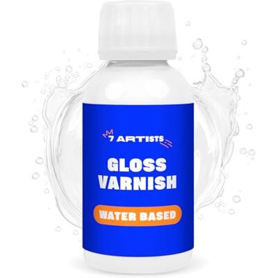 7 Artists Acrylic Varnish Gloss 120 ml – Varnish for Acrylic Painting & Craft Fast Drying Transparent Sealer for Acryl Painting Water Based Clear Lacquer Coat for Acryl Painted Canvas, Clay, Wood, Stone 7 Artists Acrylic Varnish Gloss 120 ml – Varnish for Acrylic Painting & Craft Fast Drying Transparent Sealer for Acryl Painting Water Based Clear Lacquer Coat for Acryl Painted Canvas, Clay, Wood, Stone