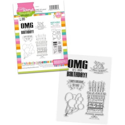 Polkadoodles OMG Birthday A6 Stamp Polkadoodles OMG Birthday A6 Stamp