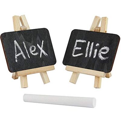 eBuyGB Mini Easel Chalk/Black Board, Wood, Black, Pack of 10 eBuyGB Mini Easel Chalk/Black Board, Wood, Black, Pack of 10