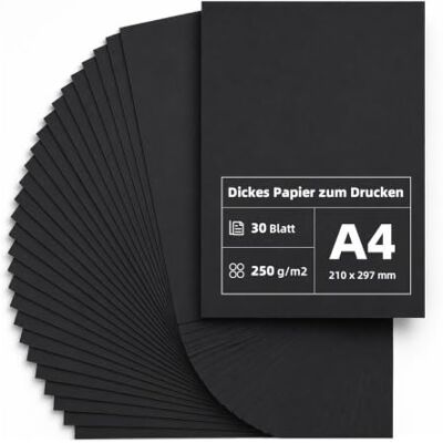 Carehabi 30 Sheets of Coloured Paper 250 g/m² Black Paper A4 Black Coloured Paper Black Paper Craft Paper Origami for Invitations Scrapbook Crafts Carehabi 30 Sheets of Coloured Paper 250 g/m² Black Paper A4 Black Coloured Paper Black Paper Craft Paper Origami for Invitations Scrapbook Crafts