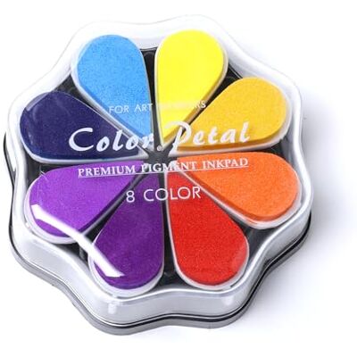 Desuibao 8 Colors Petal Ink Pad for Rubber Stamps, Washable Rainbow Stamp Pad, Colored Craft Ink Pads for Stamping, Card Making, Scrapbook, Finger Print Ink Pads for Paper Wood Fabric DIY, 1026 Desuibao 8 Colors Petal Ink Pad for Rubber Stamps, Washable Rainbow Stamp Pad, Colored Craft Ink Pads for Stamping, Card Making, Scrapbook, Finger Print Ink Pads for Paper Wood Fabric DIY, 1026