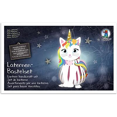 Ursus 18720014F Lantern Craft Set Kittycorn, Lantern Cover, Lantern Base, Transparent Paper 115 g/m², 25 Paper Strips, Lantern Carry Handle, Various Punched Parts, Accessories, Colourful, One Size Ursus 18720014F Lantern Craft Set Kittycorn, Lantern Cover, Lantern Base, Transparent Paper 115 g/m², 25 Paper Strips, Lantern Carry Handle, Various Punched Parts, Accessories, Colourful, One Size