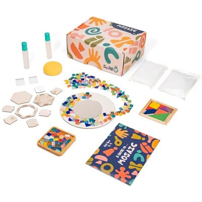 Sculpd Kids Pottery Mosaic Kit for Mirror, Trinket Pot and Coaster, Age 4-6 Sculpd Kids Pottery Mosaic Kit for Mirror, Trinket Pot and Coaster, Age 4-6