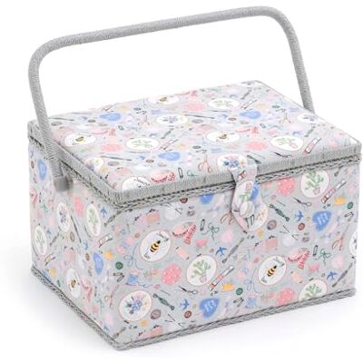 Hobby Gift Large Sewing Box Organiser with Handle Cotton Basket Sewing Storage Box, Craft Storage Boxes with Compartments for Tools & Accessories 23.5 x 31 x 20cm, Homemade Hobby Gift Large Sewing Box Organiser with Handle Cotton Basket Sewing Storage Box, Craft Storage Boxes with Compartments for Tools & Accessories 23.5 x 31 x 20cm, Homemade