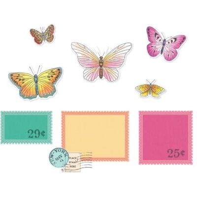 Sizzix Clear Stamps Set with Framelits, Postage Wings by 49 and Market, 11 Rubber Stamps & 10 Cutting Dies Sizzix Clear Stamps Set with Framelits, Postage Wings by 49 and Market, 11 Rubber Stamps & 10 Cutting Dies