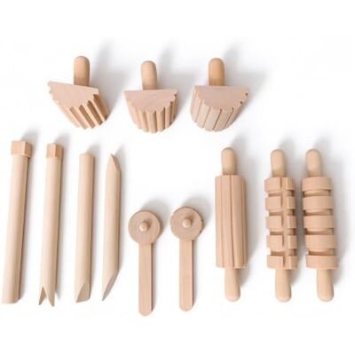 SUNNYNEST Wooden Clay Tool Set, 12 PCS Pottery Tools for Sculpting, Stamping & Cutting, Smooth Surface No Burrs, Durable Real Wood – for Playdough, Air Dry Clay, Plasticine, Sensory Bins SUNNYNEST Wooden Clay Tool Set, 12 PCS Pottery Tools for Sculpting, Stamping & Cutting, Smooth Surface No Burrs, Durable Real Wood – for Playdough, Air Dry Clay, Plasticine, Sensory Bins