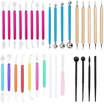 Pebipoo 31 Pcs Cake Decorating Tool Set, Fondant Tool, Polymer Clay Tool, Modeling Clay Sculpting Tools Kits for Pottery Sculpture Pebipoo 31 Pcs Cake Decorating Tool Set, Fondant Tool, Polymer Clay Tool, Modeling Clay Sculpting Tools Kits for Pottery Sculpture