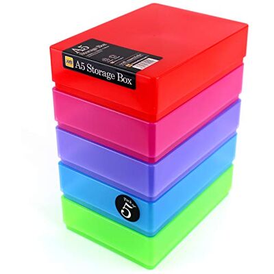 WestonBoxes A5 Colourful Storage Box with Lid, Craft and Office Storage WestonBoxes A5 Colourful Storage Box with Lid, Craft and Office Storage