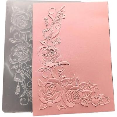 Zqemy Plastic Embossing Folder 5x7 Roses in Corner for Card Making Scrapbooking Zqemy Plastic Embossing Folder 5x7 Roses in Corner for Card Making Scrapbooking