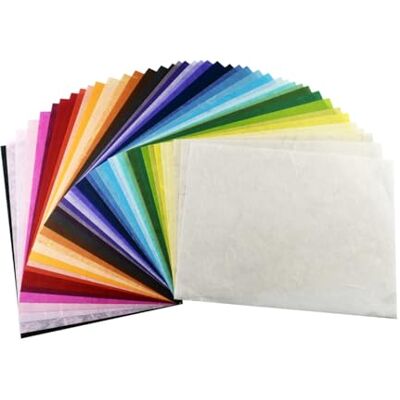 MulberryPaperStock 70 Hand Made Tissue Mulberry Paper Sheets Natural Fiber Design for Japanese Origami Hand Craft (A4 Size) MulberryPaperStock 70 Hand Made Tissue Mulberry Paper Sheets Natural Fiber Design for Japanese Origami Hand Craft (A4 Size)