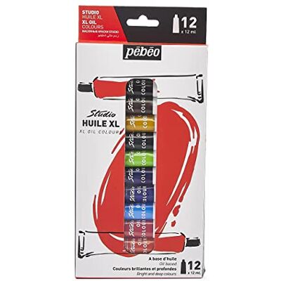 PEBEO – XL Oil Studio Oil Paint Set for Professional Artists and Hobby Painters – 12 tubes Set of 12 Colours 668600 PEBEO – XL Oil Studio Oil Paint Set for Professional Artists and Hobby Painters – 12 tubes Set of 12 Colours 668600