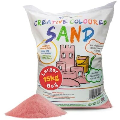 Rainbow Eco Play – Coloured Pink Sand – 15kg – Kids Natural Play Sand – Sand Art, Childrens Crafts Rainbow Eco Play – Coloured Pink Sand – 15kg – Kids Natural Play Sand – Sand Art, Childrens Crafts