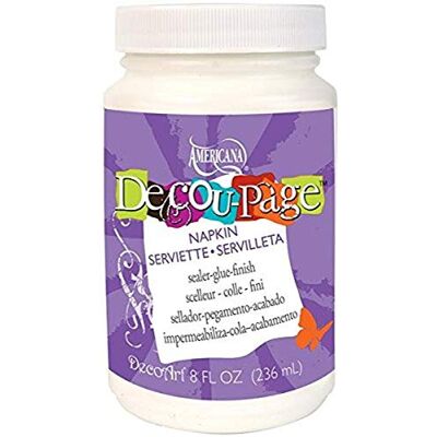 DecoArt Americana Decou-Page Glue Widemouth Jar-8oz Napkin DecoArt Americana Decou-Page Glue Widemouth Jar-8oz Napkin