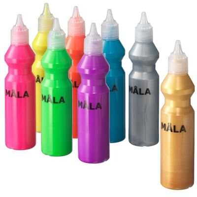 IKEA Mala Fluorescent Glitter Paint Mixed Colors Assorted Colors IKEA Mala Fluorescent Glitter Paint Mixed Colors Assorted Colors