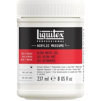 Liquitex Professional Acrylic Medium for Acrylic Paint, Ultra Matte Gel, 237 ml , White Liquitex Professional Acrylic Medium for Acrylic Paint, Ultra Matte Gel, 237 ml , White