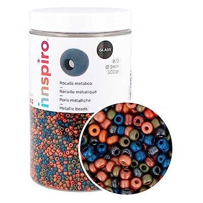 INNSPIRO Round Glass Rock Metallic Shine Mix 3mm 8/0 500g INNSPIRO Round Glass Rock Metallic Shine Mix 3mm 8/0 500g