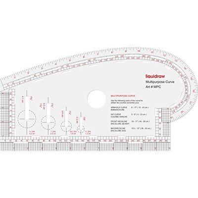 Liquidraw 4 in 1 Multipurpose Curve Ruler Armhole, Hip, Front & Back Neckline Clear Acrylic Pattern Making Tool Contains Imperial & Metric Measurements Ideal for Sewing & Fashion Design Liquidraw 4 in 1 Multipurpose Curve Ruler Armhole, Hip, Front & Back Neckline Clear Acrylic Pattern Making Tool Contains Imperial & Metric Measurements Ideal for Sewing & Fashion Design