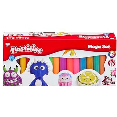 Plasticine The Original , Mega Refill Set – 16 Colours of Modelling Clay with Sculpting Tool & Instructions – Reusable, Non-Hardening Craft Fun – Creative Play for Kids Ages 3+ – Mess-Free Clay Kit Plasticine The Original , Mega Refill Set – 16 Colours of Modelling Clay with Sculpting Tool & Instructions – Reusable, Non-Hardening Craft Fun – Creative Play for Kids Ages 3+ – Mess-Free Clay Kit