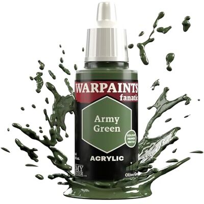 The Army Painter , Warpaints Fanatic Army Green Single Acrylics, Miniature Hobby Painting, Quality Paint for Miniature Wargaming The Army Painter , Warpaints Fanatic Army Green Single Acrylics, Miniature Hobby Painting, Quality Paint for Miniature Wargaming