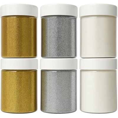 Springboard Supplies Springboard Gold, Silver & Iridescent Craft Glitter Set (6 x 100g), Shimmering Metallic Pots for Kids EYFS Art, Resin & Slime Springboard Supplies Springboard Gold, Silver & Iridescent Craft Glitter Set (6 x 100g), Shimmering Metallic Pots for Kids EYFS Art, Resin & Slime