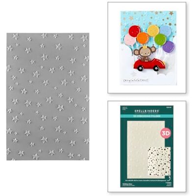 Spellbinders Wishing Stars 3D Embossing Folder from the Little Smiles Collection Spellbinders Wishing Stars 3D Embossing Folder from the Little Smiles Collection