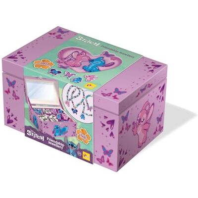 Liscianigiochi Lisciani DISNEY STITCH Friendship Jewellery Creation Kit with Jewellery Box For children aged 7 and over Stitch Necklaces and Bracelets Creation With Pearls, Charms, Threads & Accessories Liscianigiochi Lisciani DISNEY STITCH Friendship Jewellery Creation Kit with Jewellery Box For children aged 7 and over Stitch Necklaces and Bracelets Creation With Pearls, Charms, Threads & Accessories